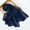 Small fresh embroidered chiffon long towel versatile high solid color elastic bag head shawl scarf