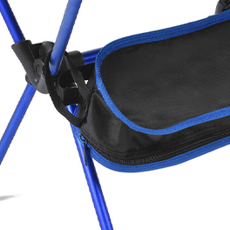 Outdoor Folding Beach Chair Portable Mesh Back Aluminum Alloy Rack Camping Chair for Fishing Dark Blue