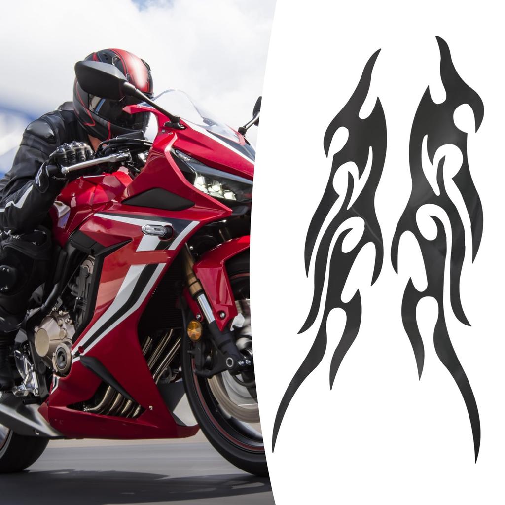 Motorcycle Stickers | Flame Stickers 2 Pack Waterproof Cool Emblem Window Skateboard Boat