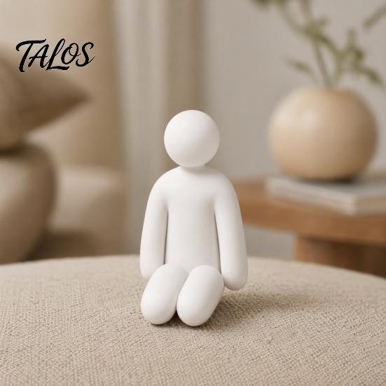 Game Character Collectible 1/8Pcs 3D Printed Figure, Sitting Standing Lying Man Figurine, Minimalist Decoration Abstract White Statue, Gift for Lovers