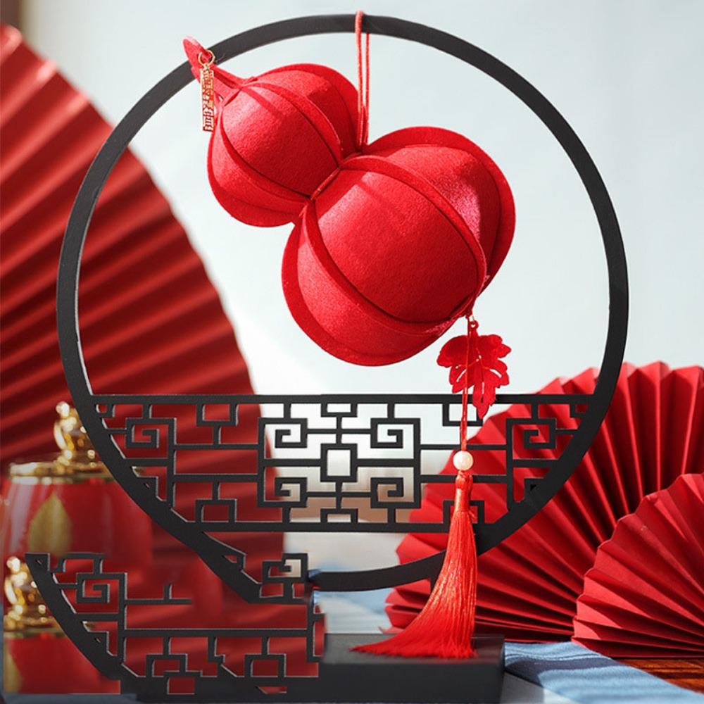 

Traditional Handmade Gourd Pendant Door Hanging Ornament Spring Festival Decoration StyleA- Red