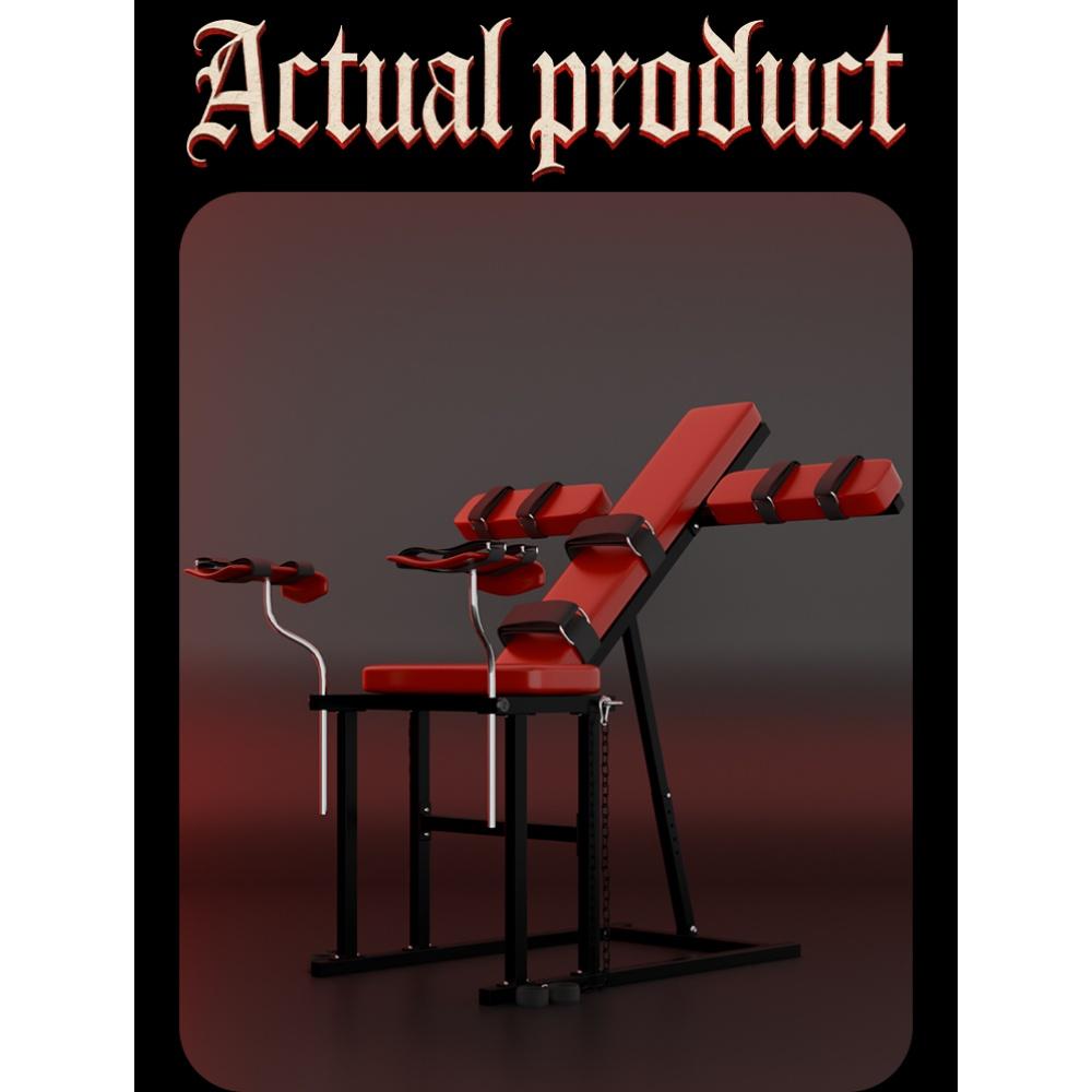Pro BDSM Throne System: Open-Leg Spreader Chair with Built-In Sex Machine & 6-Point Restraint Harness sex furniture 18+