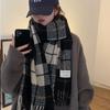 New plaid scarf women's autumn and winter Korean atmosphere imitation cashmere couple versatile warm shawl thickened scarf