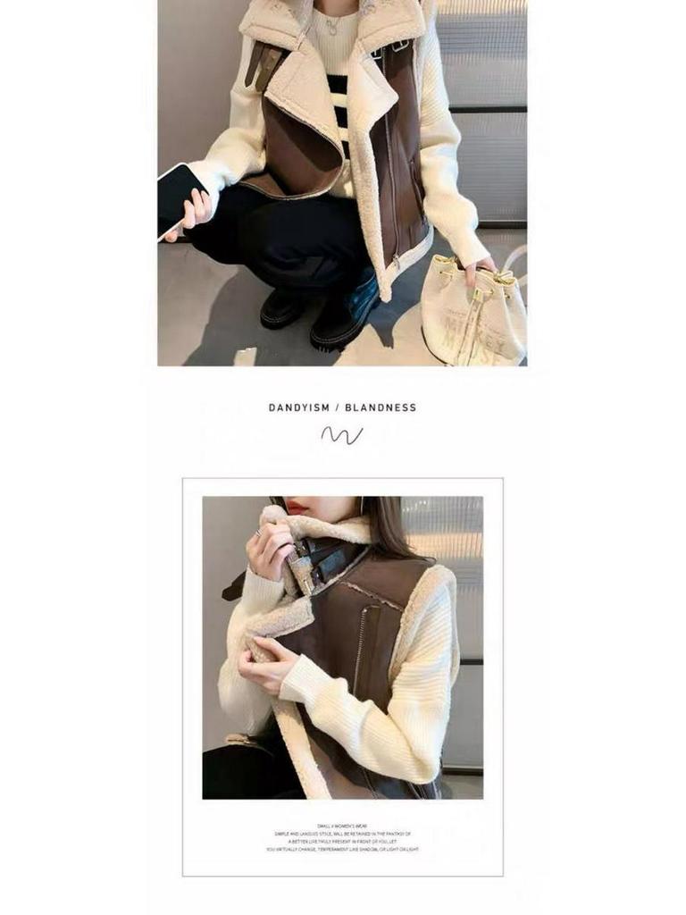 Vielseitige Damen-Oberbekleidung: Modische Weste aus Lammwolle mit Fleece-Futter