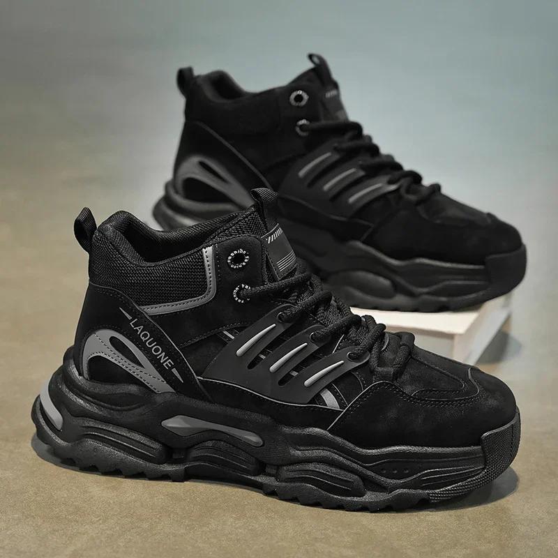 Autumn and Winter Men's Boots Waterproof Motorcycle Boots Ankle Work Shoes for Men Outdoor Non-slip Travel Sports Casual Shoes