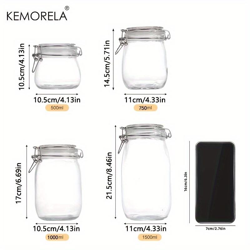 1PCS Borosilicate Glass Storage Jar with Airtight Locking Lid - BPA-Free Dishwasher Safe Ideal for Coffee Beans Fruits Nuts