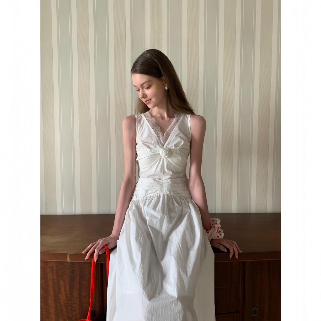 NEWOPEN 2025 French Sexy Loose Sleeveless Vest Dress C3253