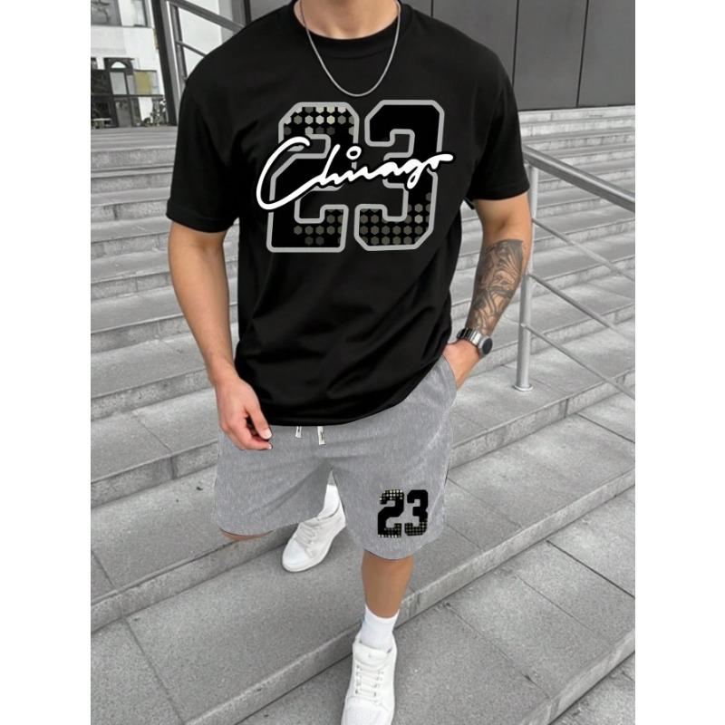 Summer Men's Two-piece T-shirt And Shorts Set Casual Short-sleeved T-shirt And Shorts Two-piece Set Daily Casual Style