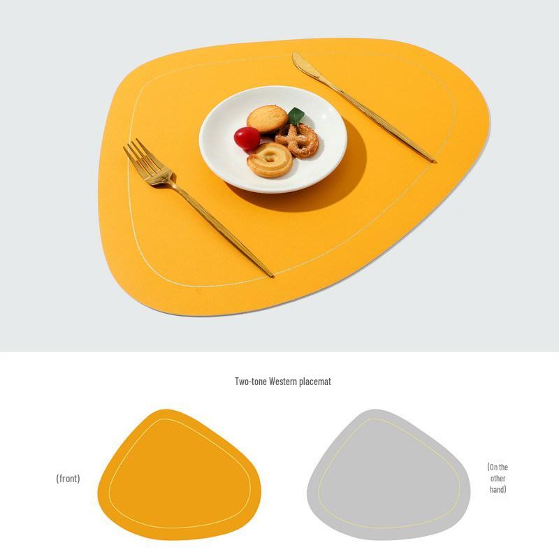 Bordmatte i nordisk stil, dobbeltlag, uregelmessig, varmebestandig, oljebestandig, PVC-lær