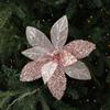 New 31CM Artificial Poinsettia Flower Sequins Glitter Christmas Glitter Flower Sparkling Sequins Flower Home Decoration
