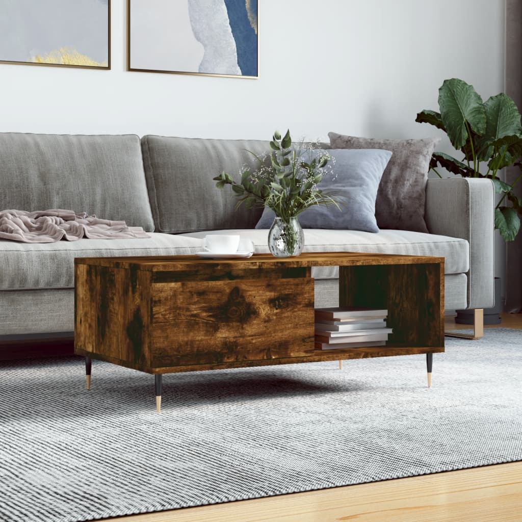 Coffee Table Smoked Oak 90x50x36.5 cm Particleboard