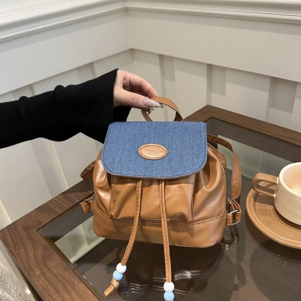 Small Pack Shoulders Bag Mini Y2K Backpack Cute PU Leather Backpack  Students