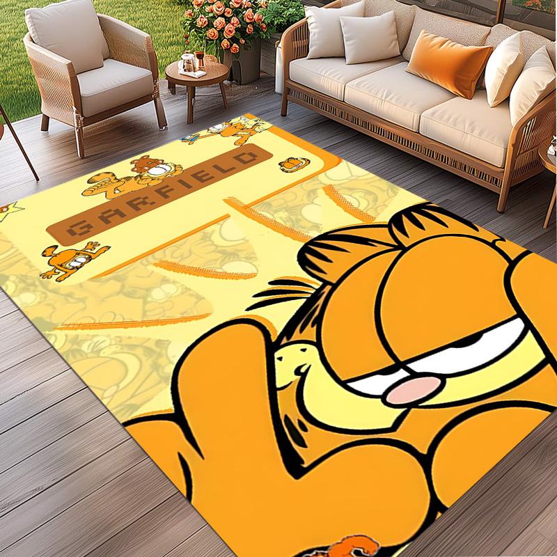 Tapete Estampado Garfield, Carpete de Chão Lavável, Para Entrada Quarto de Estudante Lavanderia Escritório Estudo, Decoração de Casa Presente de Aniversário Natal