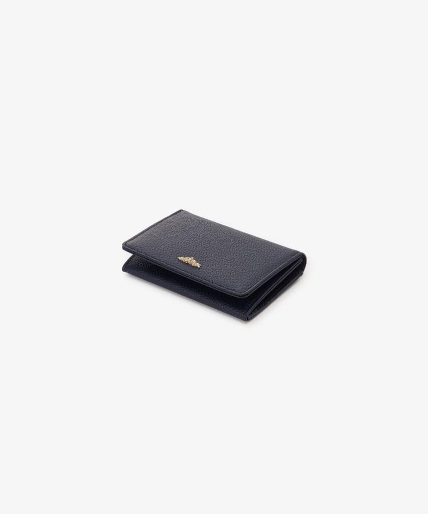Afternoon Tea Living Business Card Case/Organizer HQ43, Genuine Leather Business Card Case with Flower Charm / Afternoon Tea PREMIUM, Navy
