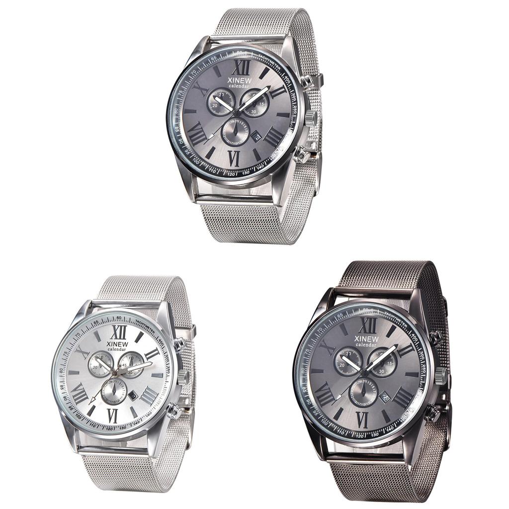 Premium Quality Mens Stainless Steel Military Watch With Elegant Date Functionality