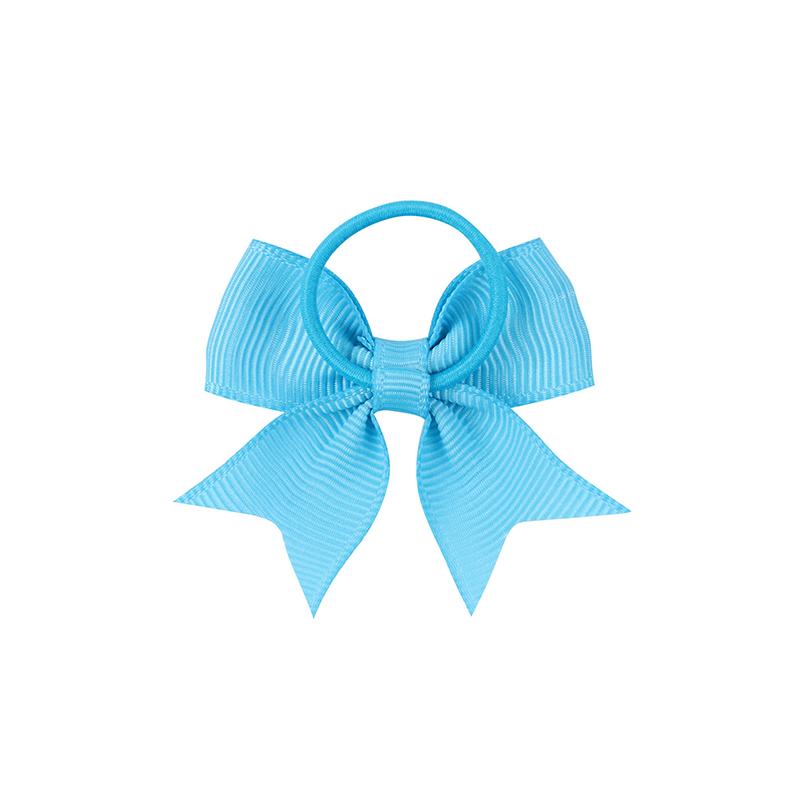 10Pcs  Color Grosgrain Ribbon Bows Elastic Hairties Hair Bands Girls Spring Head Rope Hair Accessories