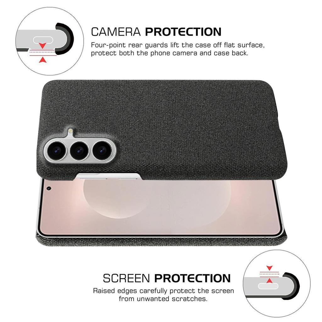 For Samsung Galaxy S26+ Phone Case Cloth Texture Anti-Scratch Protective PC Back Cover