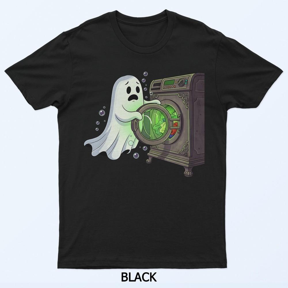 Sheet Happens Ghost Laundry Haunted Washing Humor Funny Art T-Shirt