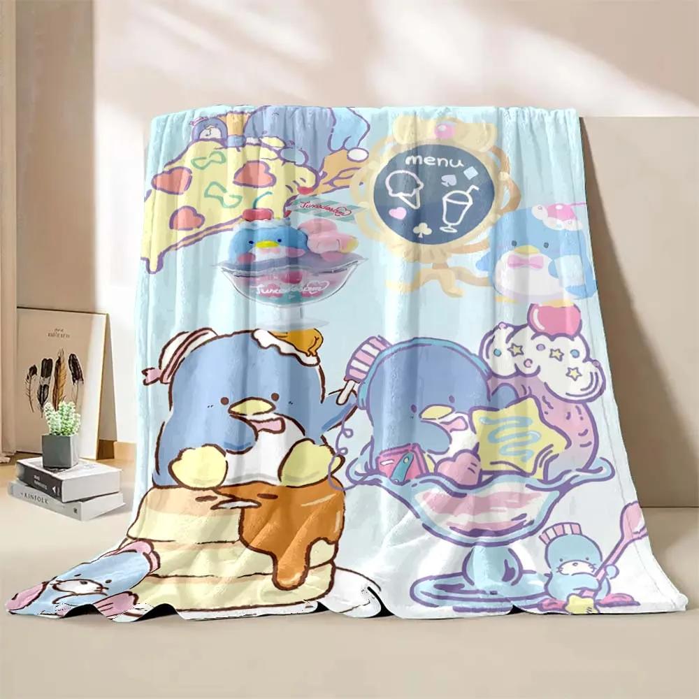 Cartoon Penguin Tuxedo Sam Blanket Soft Fluffy Children Adults Plush Summer Quilt Girl Bedspread Throw Blanket for Sofa Bed