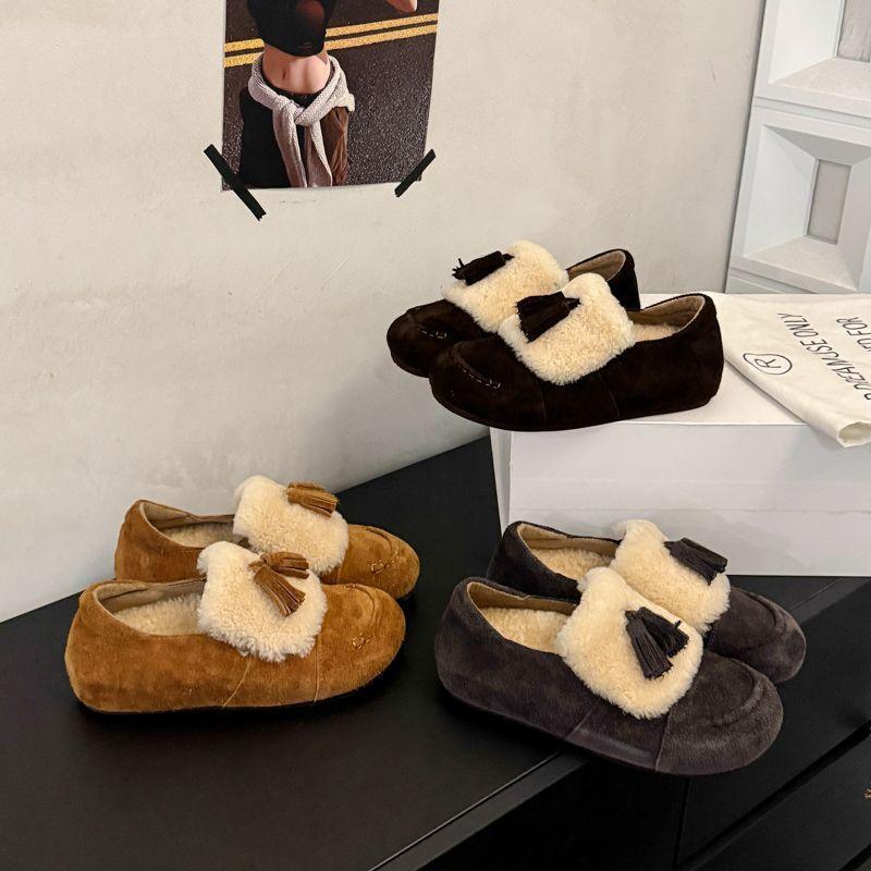 Women's Fur One Thick Bottom Heightening Winter Lightweight Padded Warm Snow Boots Non-slip Wear Casual Sports Fur Cotton Shoes
