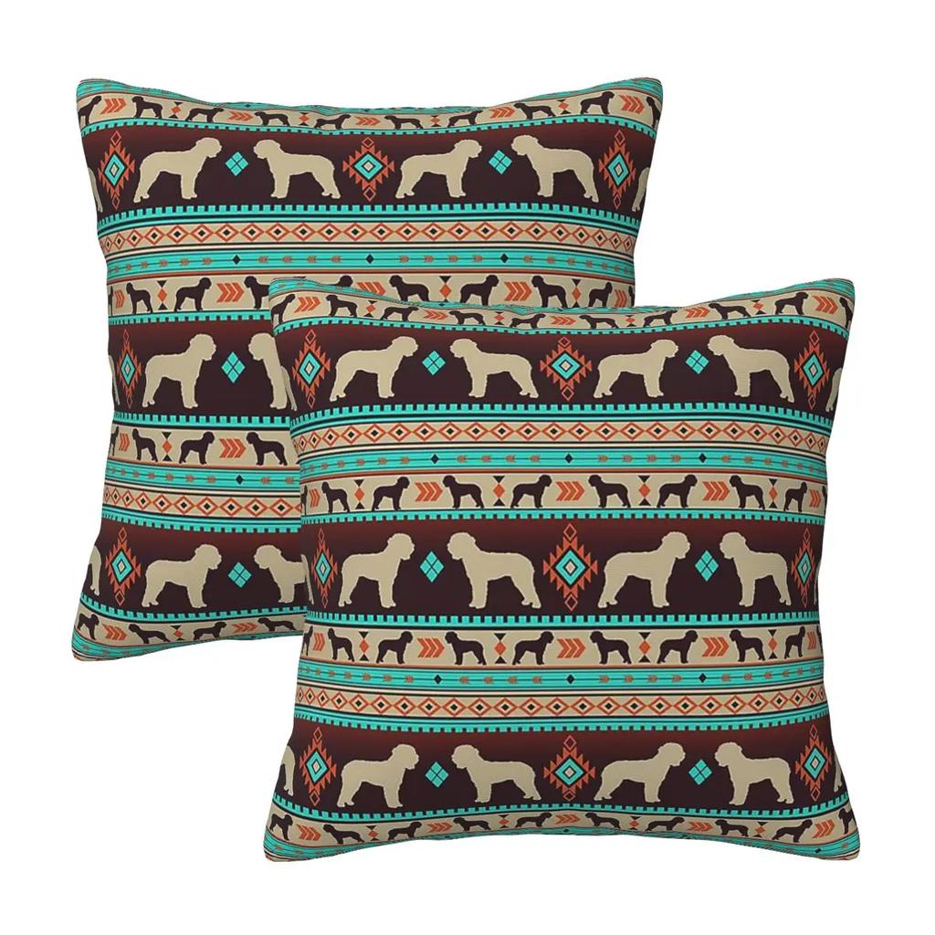 Boho Dogs Lagotto Romagnolo Sunset 2 Pcs Square Pillowcase Pillow Cover Cushion Decor Comfort Throw Pillow For Home Bedroom