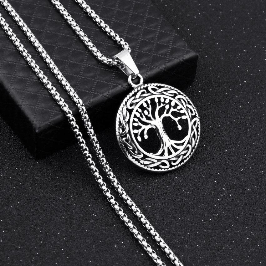 Personalized Vintage Viking Axe Men'S Titanium Steel Pendant, Necklace