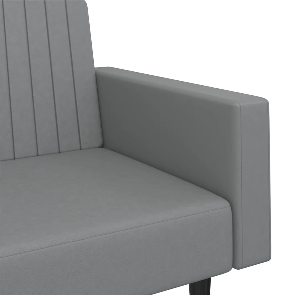2 Seater Sofa Bed Grey Faux Leather