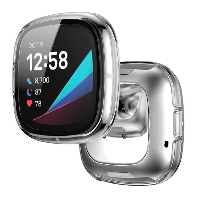 Matte Schutzhülle mit gehärtetem Glas für Fitbit Versa 4/3/Sense 1/2