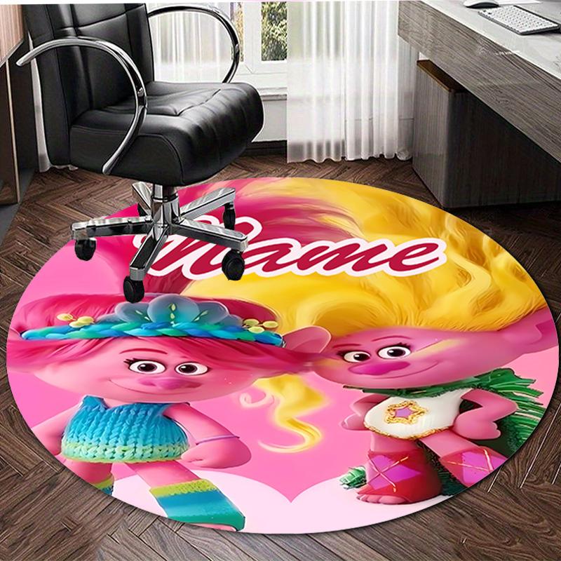 Customizable T-Trolls3 Round Non-Slip Carpet - Ideal for Garden, Picnic, Office, Perfect for Decoration, Suitable For All Seasons