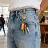 10PCS/Lot Trend Football Keychains Feature Bright Country Flags Rustproof Alloy And Glass Backpacks Decoration
