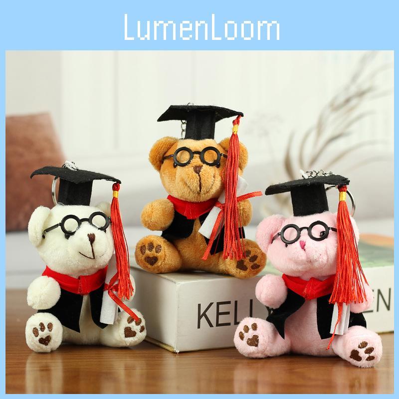 Adorable Graduation Teddy Bear Plush Toy With Glasses And Short Plush Material