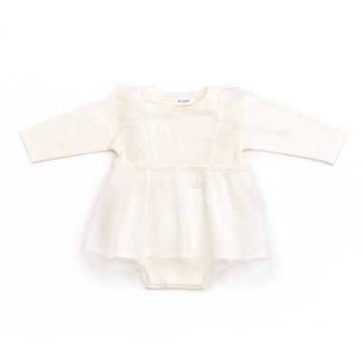 Tiulowy kombinezon z falbankami [Aenak] (90, off-white)