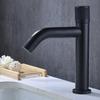 Basin Faucet Single Hole Cold Sink Water Tap Bathroom Cabinet Washbasin Faucet Black Silver Stainless Steel Deck Mounted Faucets
