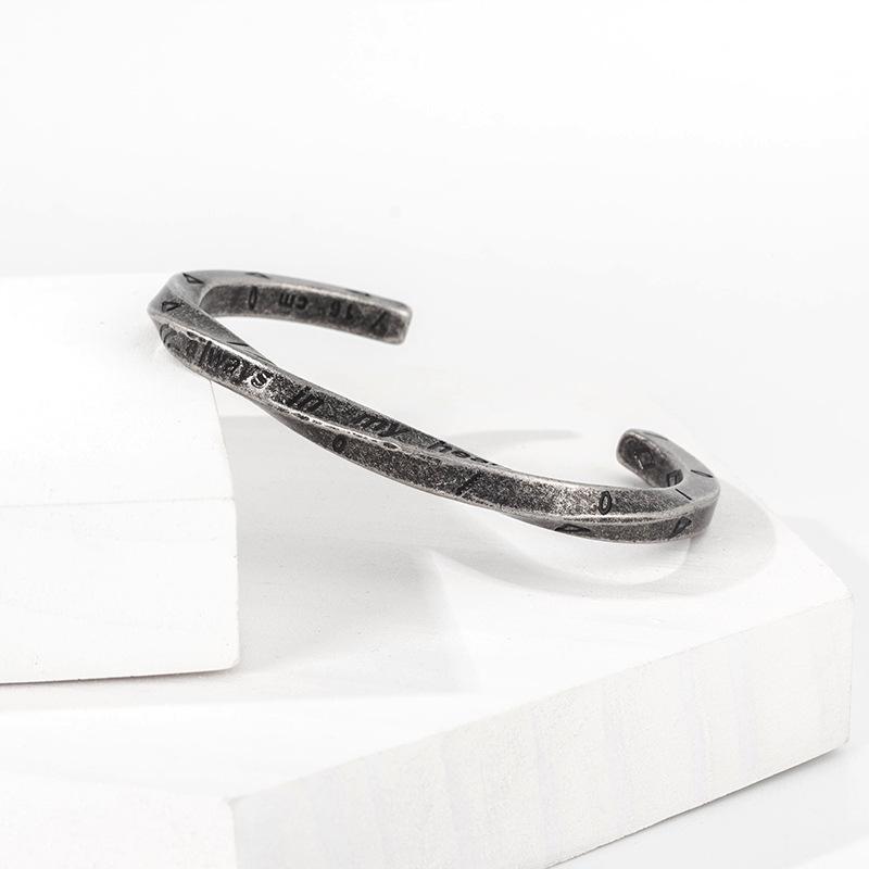 Viking Möbius Titanium Steel Bangle Bracelet - Unisex Retro European & American Accessory