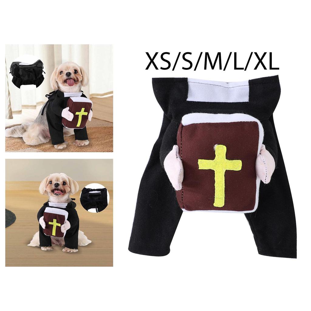 Comfortable Priest Halloween Pet Costume Puppy Party Dress Up for Small Dogs and Cats Pet Accessories Cosplay