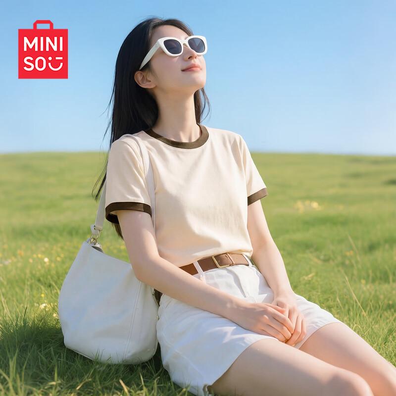 MINISO Women s 2026 New Loose Fit Cotton Short Sleeve T-Shirt S