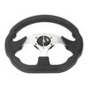 13in Steering Wheel Black PU Leather Racing Style Comfortable Grip Modification Steering Wheel Replacement for Car