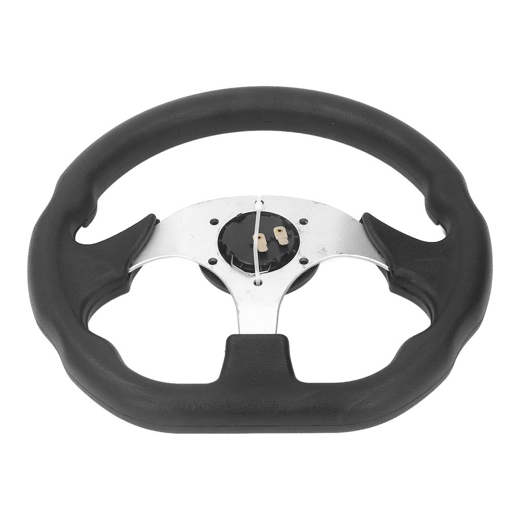13in Steering Wheel Black PU Leather Racing Style Comfortable Grip Modification Steering Wheel Replacement for Car