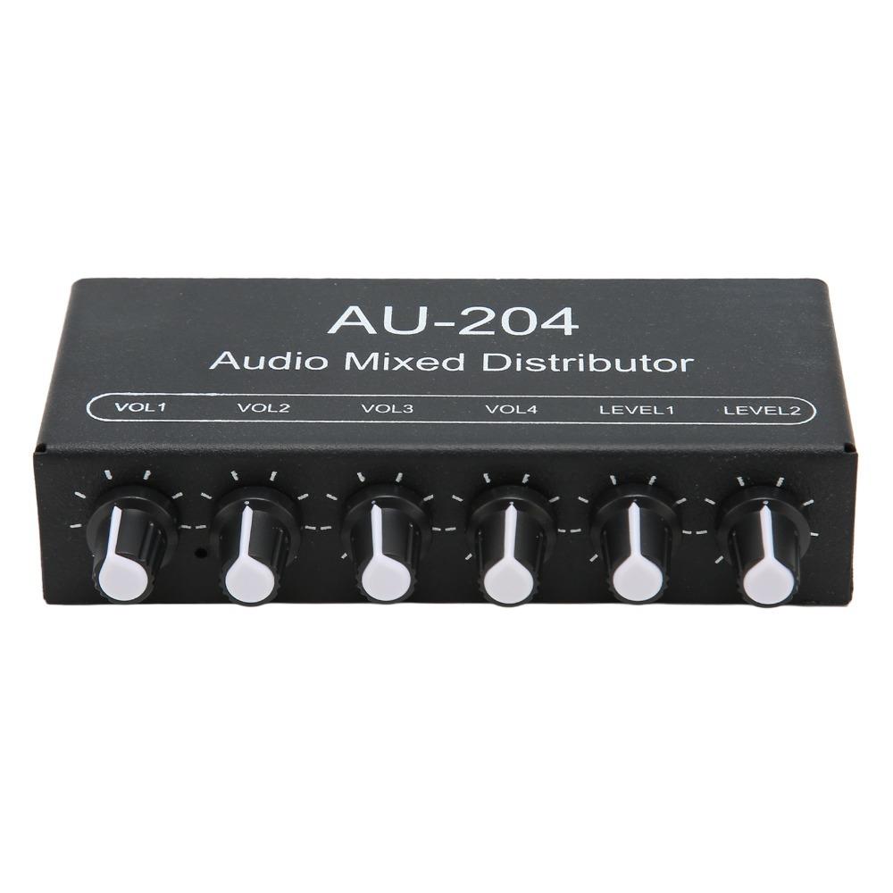 3.5mm Interface Headphone Amplifier Mixer 2 in 4 Out Signal Mixer Box  for Studio Use