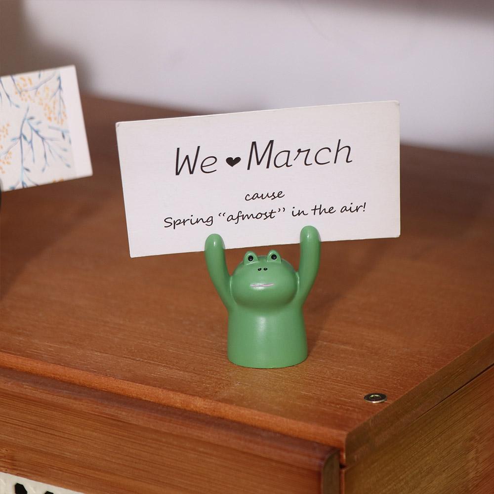 Messege Hand Raising Card Clip Resin Photo Stander Clip Lovely Desktop Memo Clip Holder  Office