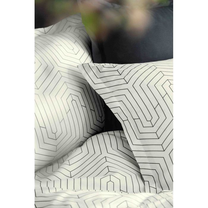 Reversible Duvet Cover Set "100% Combed Cotton Satin" / 82 Threads / Cm² - StrWhite