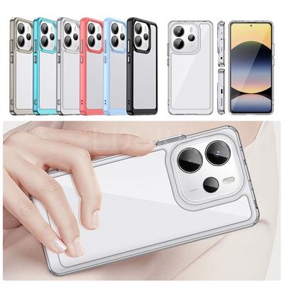 עבור Xiaomi Redmi Note 14 כיסוי סיליקון יוקרתי שקוף פגוש Redmi Note 14 כיסוי TPU עמיד לזעזועים כיסוי טלפון Redmi Note 14