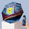 Aston Villa Football Pattern Printed Mini 5 Folds 8 Ribs Compact Umbrella Windproof Waterproof Lightweight Portable Folding