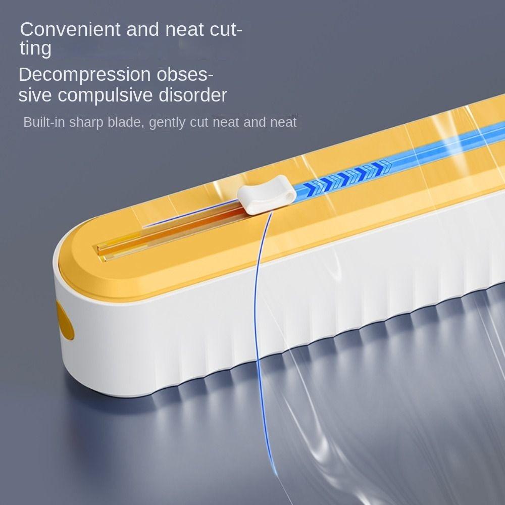 Wall Mounted Cling Film Cutter Box Suction Cup Baking Paper Cutter  Household