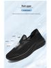 Herrskor, extra stora, sommar, mesh, slip-on sneakers, storlekar 46-48, svarta