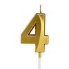 Gold Color Birthday Cake Candle Smokeless Not Toxic Wax Decorative Number Digits 0 to 9 For Celebration