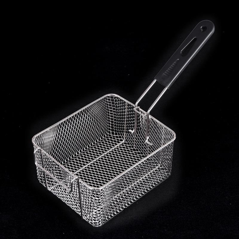 Stainless Steel Fryer Screen French Fries Frame Square Filter Net Encrypt Colander Strainers Shaped Frying Fried Mesh Basket