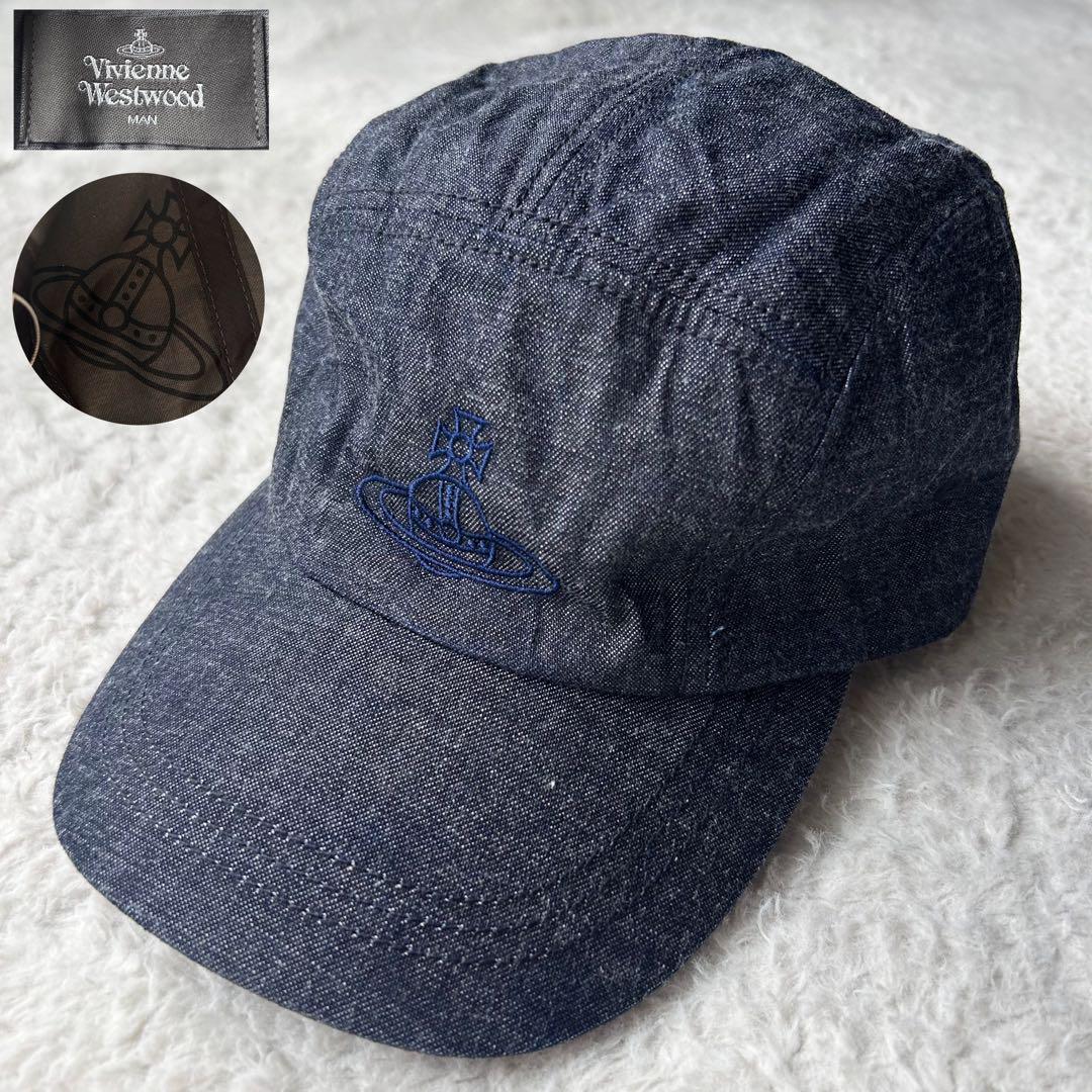 

[USED] Vivienne Westwood Man Cap, Indigo, Logo Embroidery, 24SS