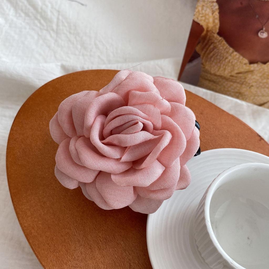 Stereoscopic Rose Flower Hair Clip Fpr Women Elegant Back of The Head Hair Shark Clip Fashionable Girl Hair Accessories