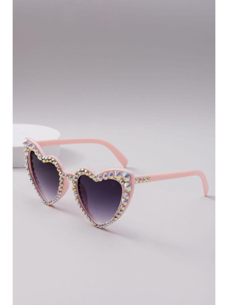 Heart-Shaped Rhinestone Sunglasses: Cute Pointed Diamond Handmade Design for Women